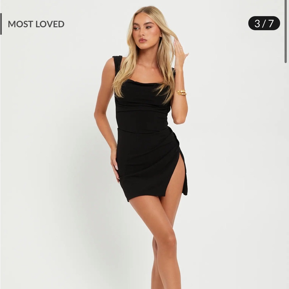 Tiger mist joslin dress, black backless tie mini dress